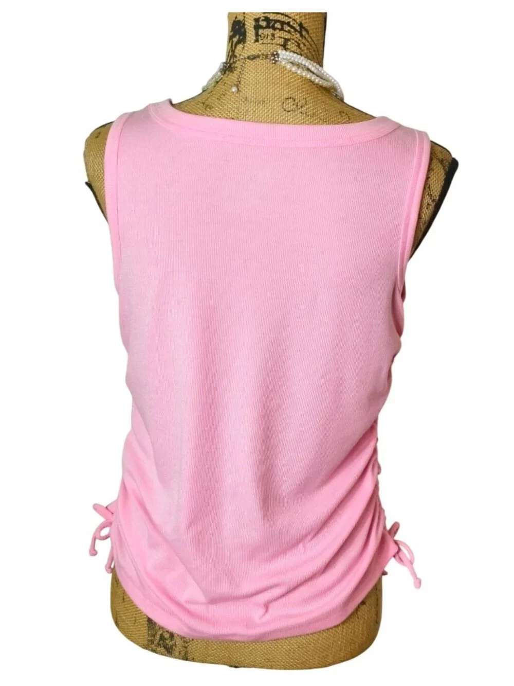 Justice Girls XL Plus Athletic Tank Top Pink Adjust Sides Sporty 16/18 Activewea